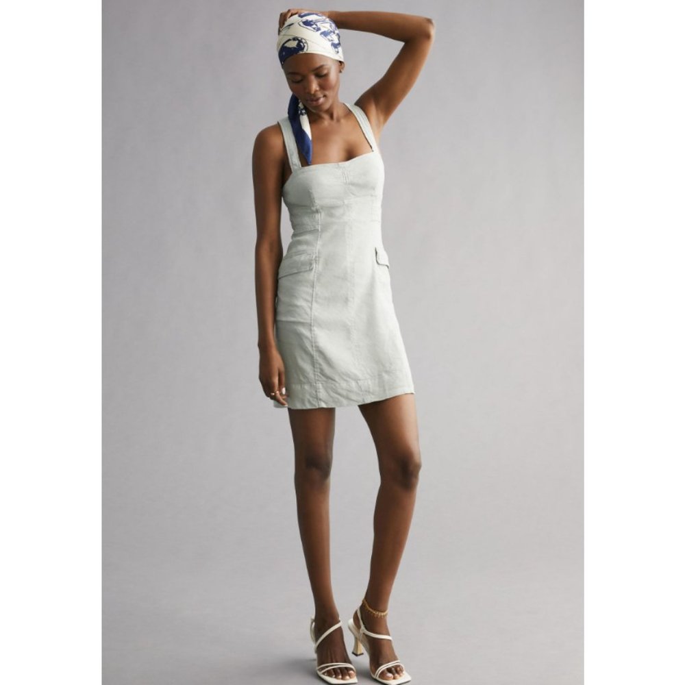 Anthropologie Light Gray Mini Dress - Picture 8 of 9